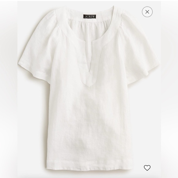 Flutter sleeve linen v-neck top, from J.Crew, #BR063, RN77388 - Picture 1 of 7